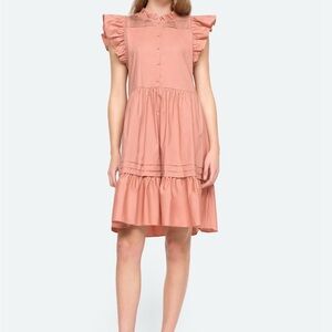 Sea New York Women Gaia Dress Small Blush Flutter Sleeves Tunic Dress NWT